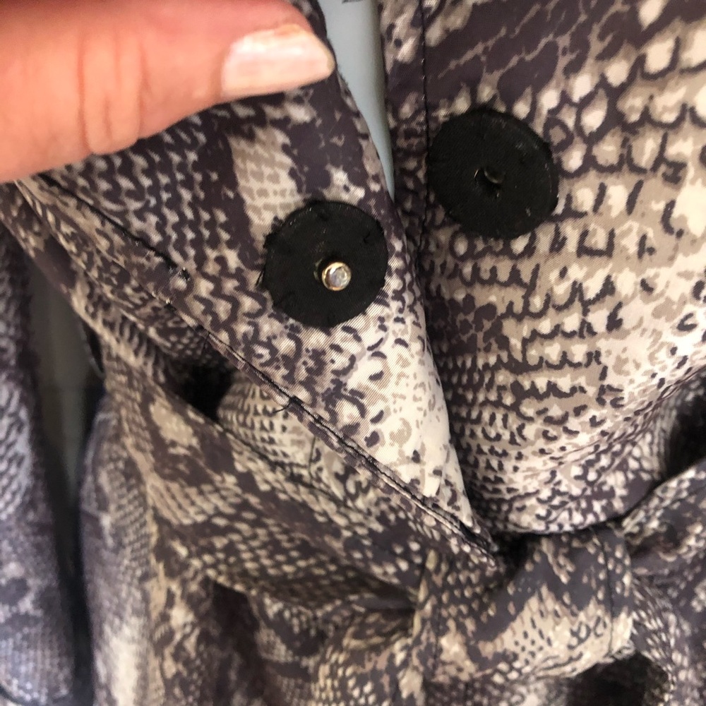 Inc Python Print Trench Coat - Size Medium - image 8